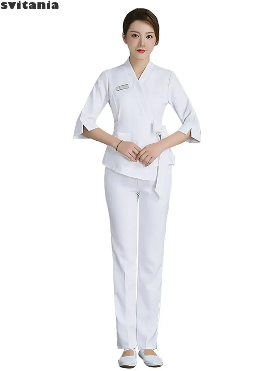 Ropa de trabajo para salón de belleza, uniforme de Spa para mujer, gestión de la piel