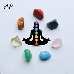 Natural Crystal Chakras Rose Quartz Stone Healing Meditation Reiki 7 Chakra Stone Set Children's Teaching Gifts