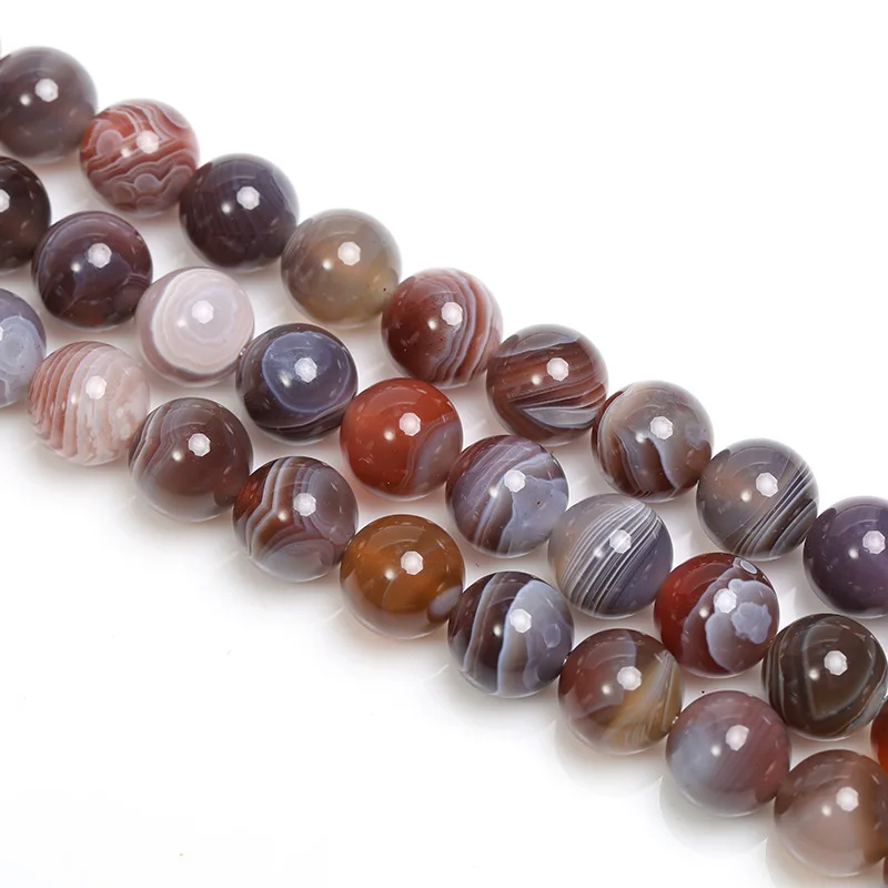 Natural Botswana Agates Round Faceted Beads For Jewelry Making Strand 15 inches DIY Jewelry Accessorries Bead 4mm 6mm 8mm 10mm