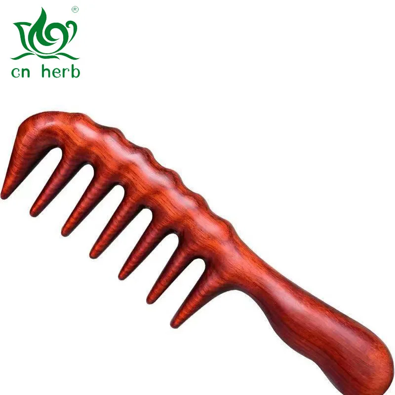 CN Herb Free shipping green sandalwood meridian massage comb red sandalwood comb head meridian massage comb wooden