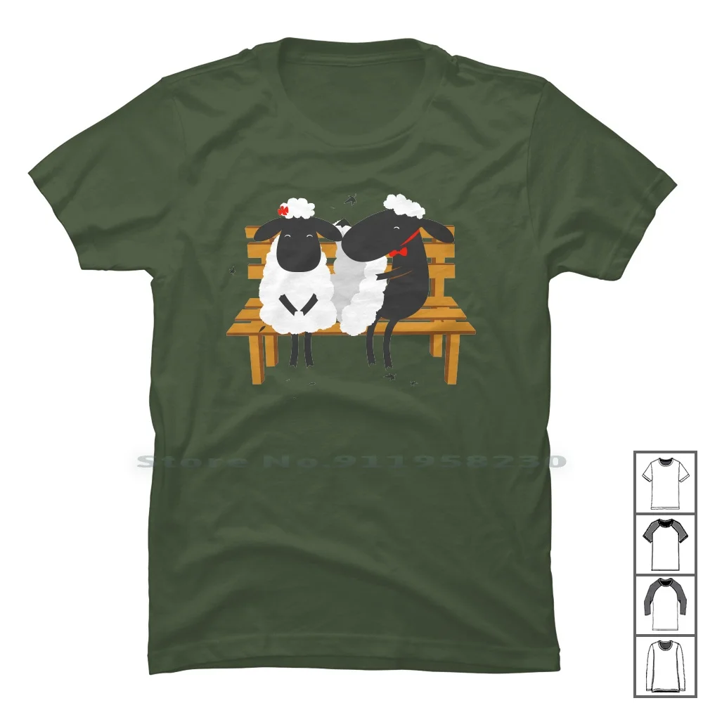 A Couple Romantic Sheep T Shirt 100% Cotton Romantic Sheep Roman Roma Oman Anti She Ant Up Om Ny Funny