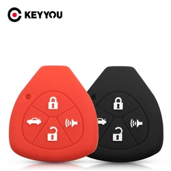 KEYYOU Remote Silicone Rubber Car Key Case Fob 4 Buttons Protective Cover For Toyota Camry Corolla Camry RAV4 2015 Accessories