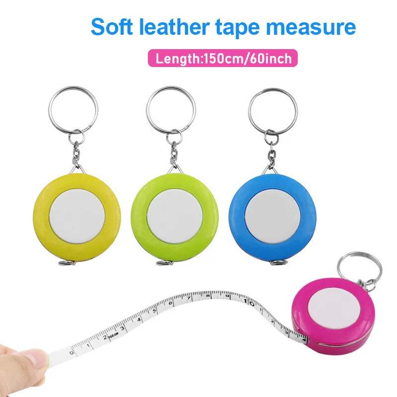 Candy Color Mini Keychain Retractable Tape Ruler 150cm/60 Inch Clothing Size Tape Measure Small Tape Measure Camping Supplies