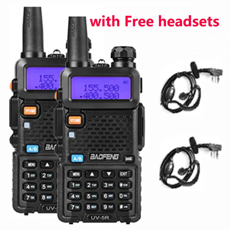 햄 라디오 Hf 트랜시버 Uv5r Baofeng Uv 5r 워키토키, 양방향 라디오 듀얼 밴드 Uhf Vhf, 136-174mhz 및 400-520mhz, 신제품, 2 개