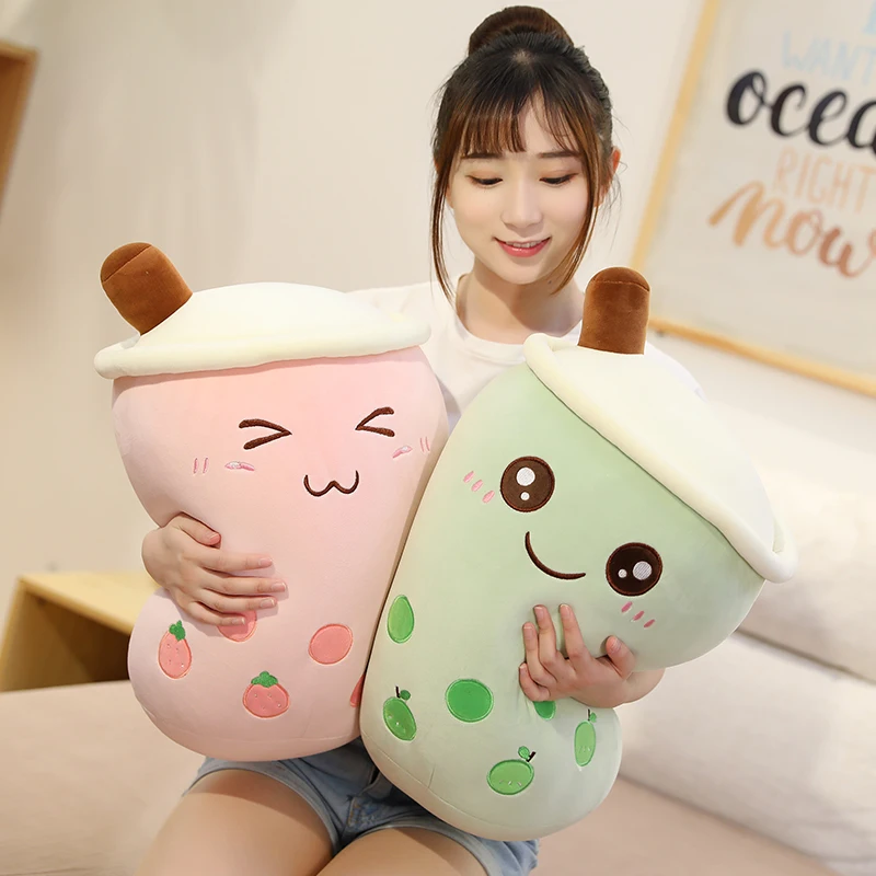 25-70cm Cartoon Bubble Tea Tasse geformt Kissen Real-Life gefüllt weichen Rücken Kissen lustige Lebensmittel Geschenke Freundin Geburtstag