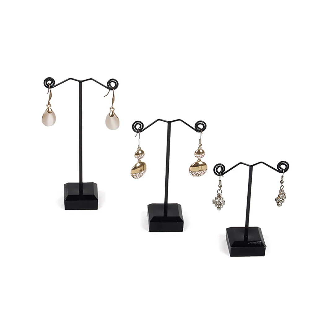 

3pcs Black Clear Acrylic Stud Earring Jewelry Display Rack Stand Organizer Bouches Ornament Holder Hook Hanger Counter Case