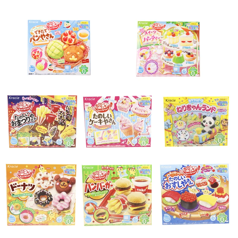 2pcs DIY Kracie Popin Cook candy dough Toys Hamburger happy kitchen Japanese food candy snacks making kit ramen d11