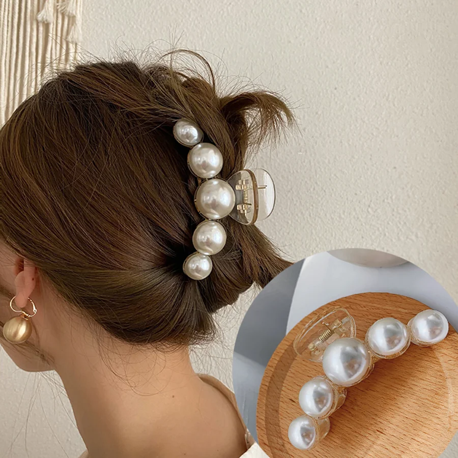 Pinzas acrílicas coreanas para el cabello para mujer, pasador de gran tamaño, pinzas de cangrejo para niña, Clip de tiburón, accesorios para el