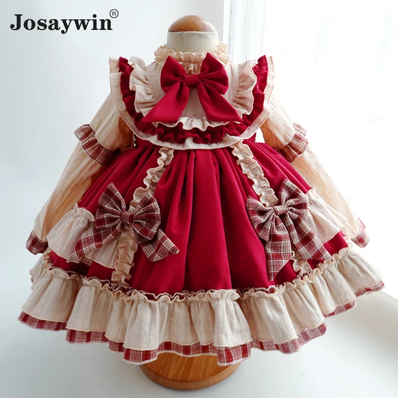 Children Dress for Girls Baby Autumn Winter Navidad Lolita Girl Cute Wedding Dress Girl Ball Gown Princess Party Kids Vestidos