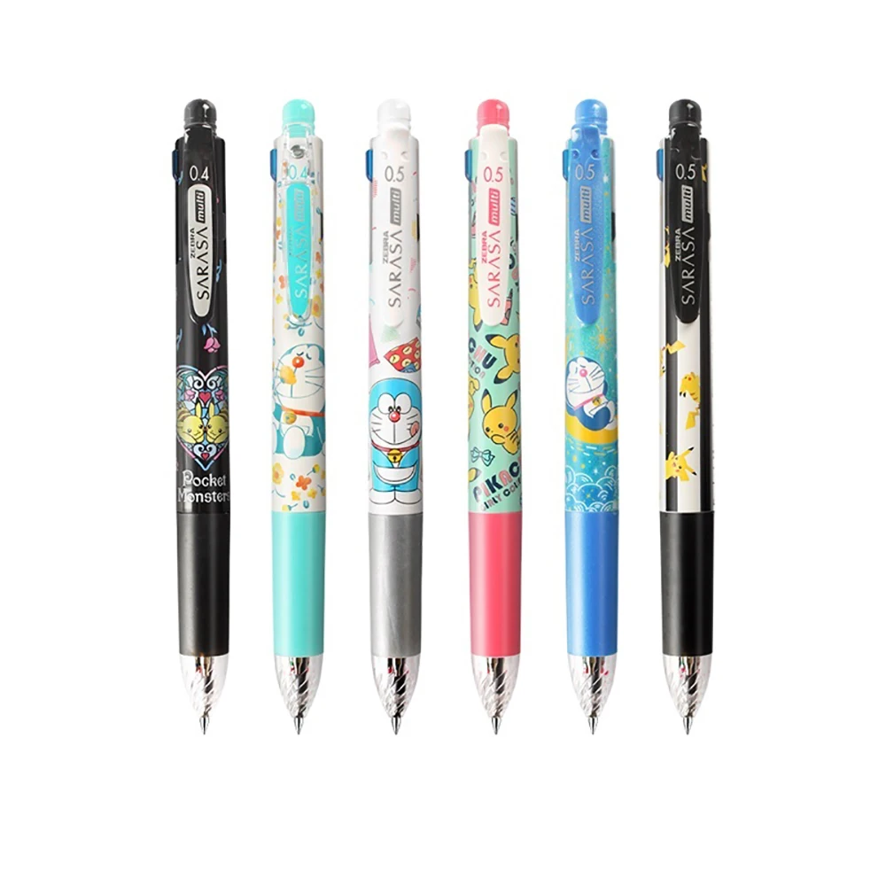 Stylo gel multifonctionnel de dessin animé japonais Zebra Limited, crayon mécanique, papeterie pour étudiants, 4 + 1, 0.4mm, 0.5mm, 1 pièce