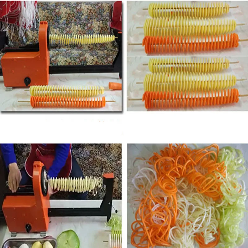 

Automatic electric tornado potato spiral curly cutter slicer machine