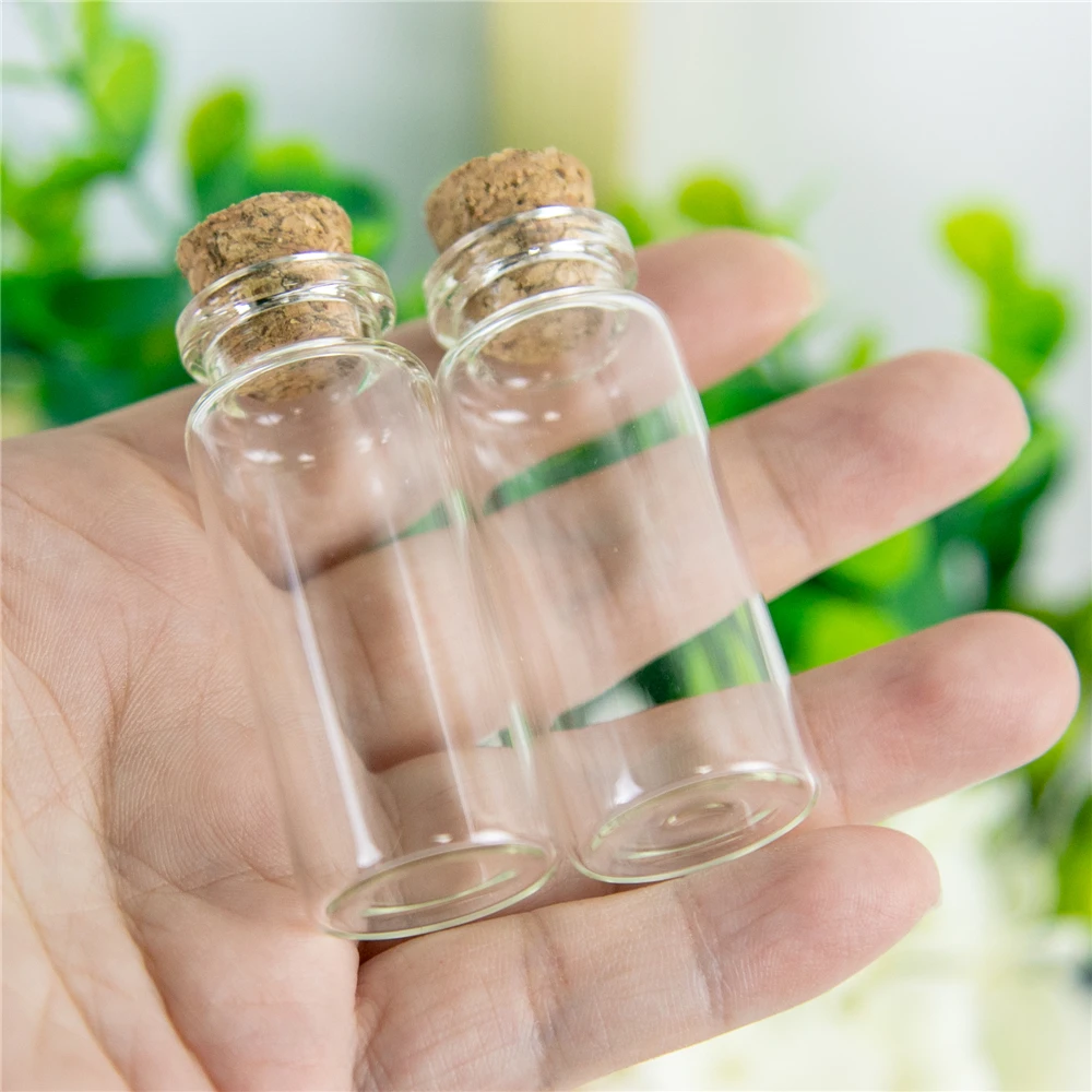 Small Glass Crafts Bottles With Corks Mini Perfumes Bottles 100pcs 22*55*12.5mm 12ml