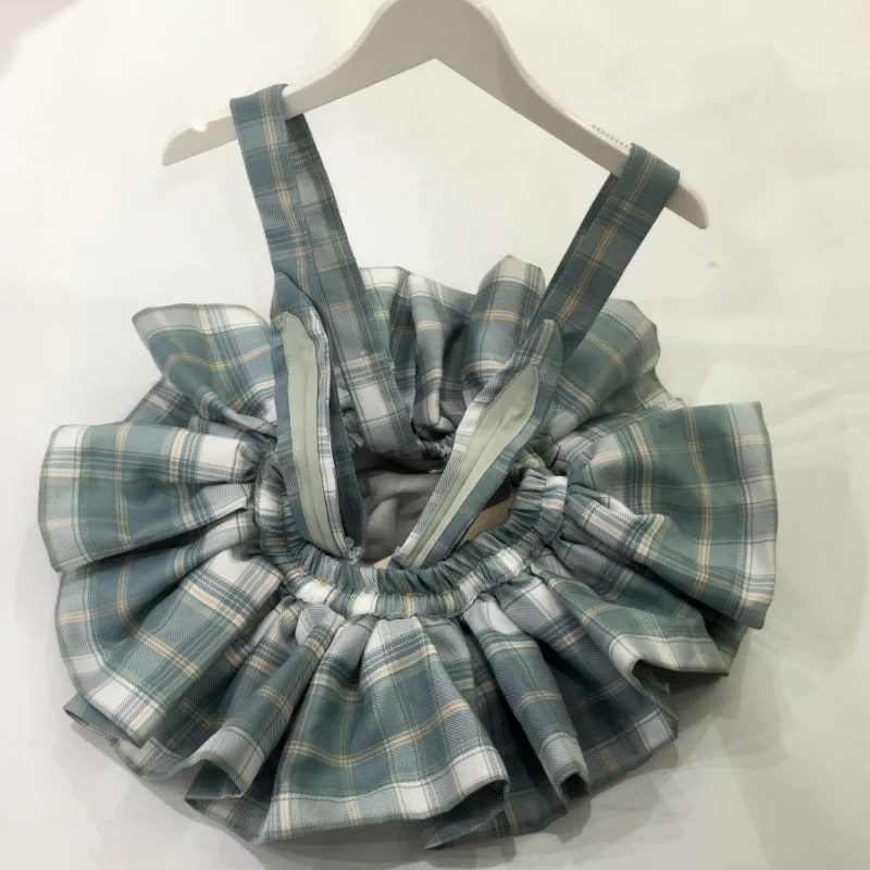 

new style plaid skirt fashion short children's pleated skirt fluffy plaid skirt