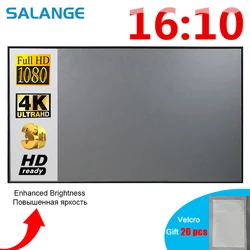 Salange ecran videoprojecteur home cinema toile videoprojecteur écran de projection rideau Anti-lumière écran de projecteur 16:10 , 120 pouces Portable tissu réfléchissant 3D HD pour la maison et le bureau en plein air