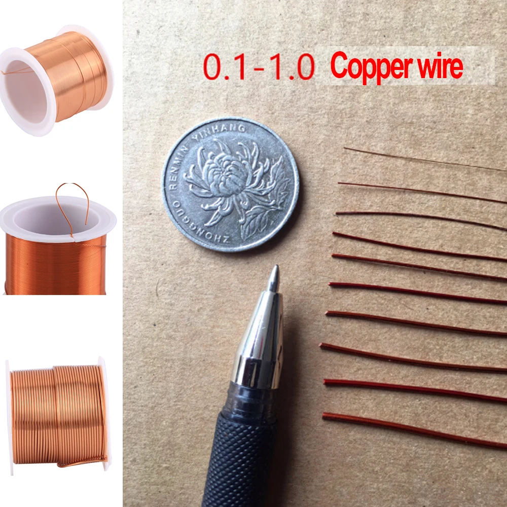 10m 0.1-0.5mm Enameled Copper Wire Magnet Wire Magnetic Coil Winding Wire For Making Electromagnet Motor Copper Enameled Wire