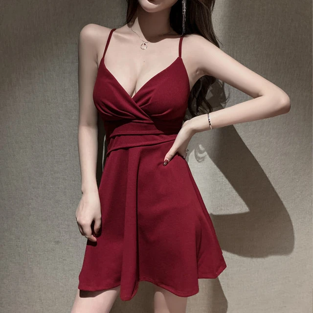 Red shops sexy club dress