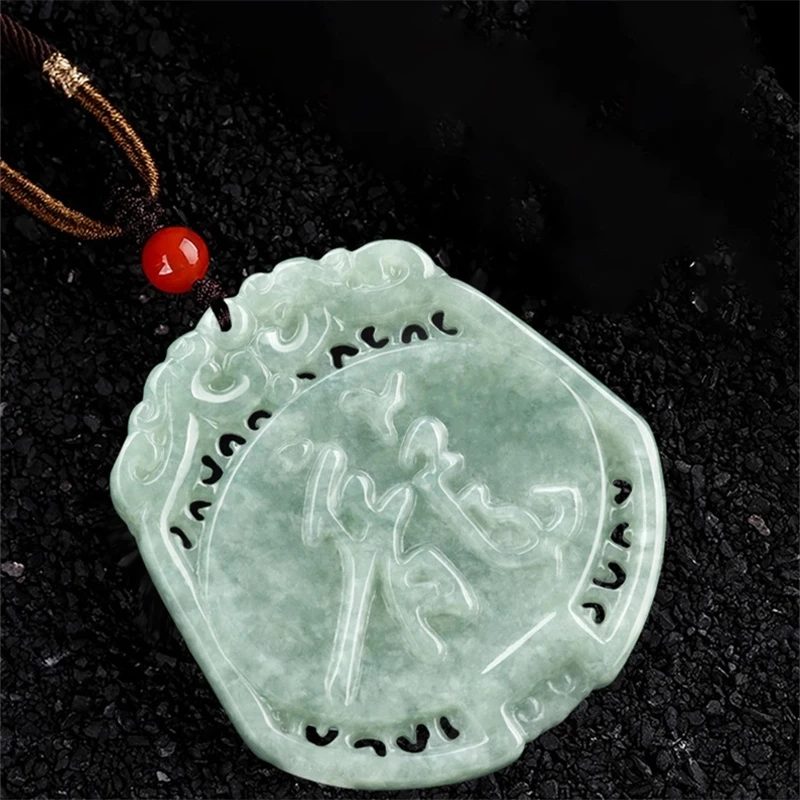 

New Selling Natural Hand-carve Emerald Dragon Brand Necklace Jade Pendant Fashion Quality Jewelry Luck Gifts Accessories