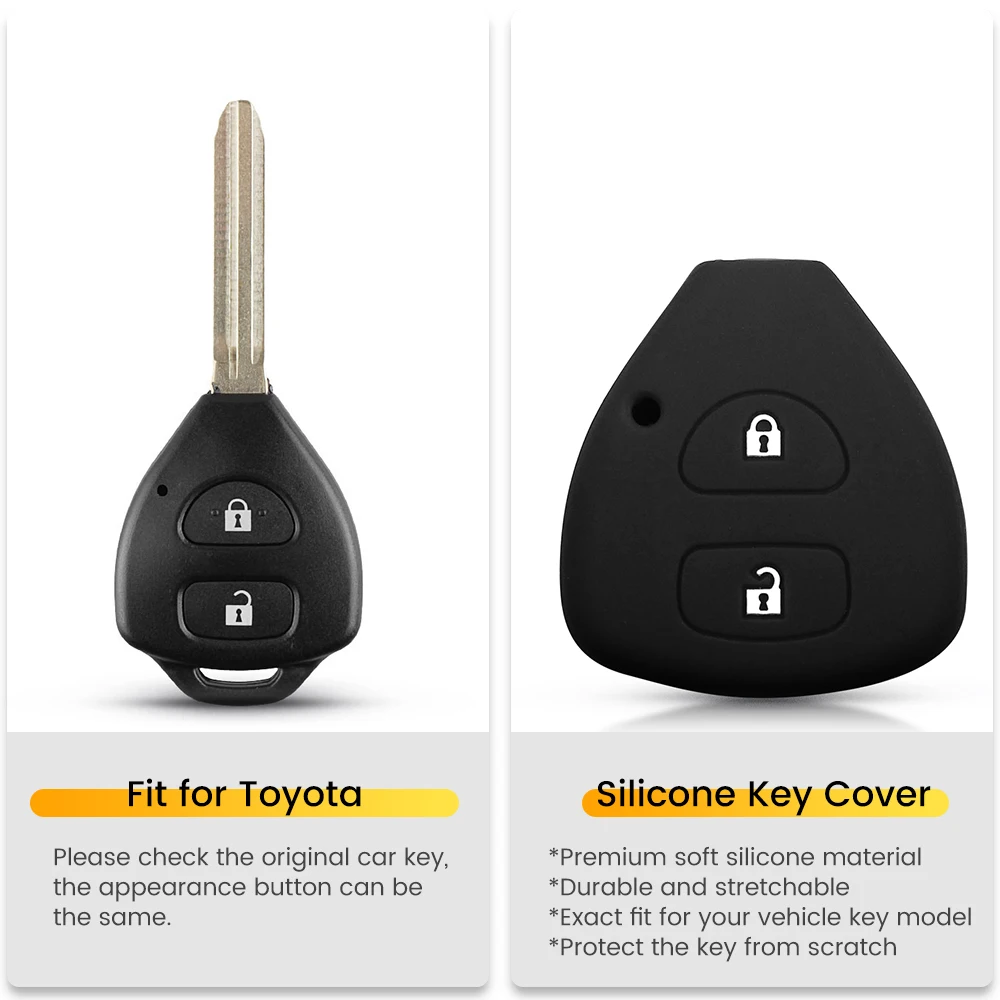 KEYYOU For Toyota YARIS AURIS Sienna Remote Key Protector Cover 2005 2006 2007 2008 2009 2010 Silicone Key Case