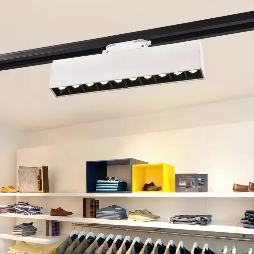 1PCS 20W Linear LED Track Light Spotlight Ceiling Lamp White Shell /Black Body AC85-265V Clothing Store Living Room Lighting