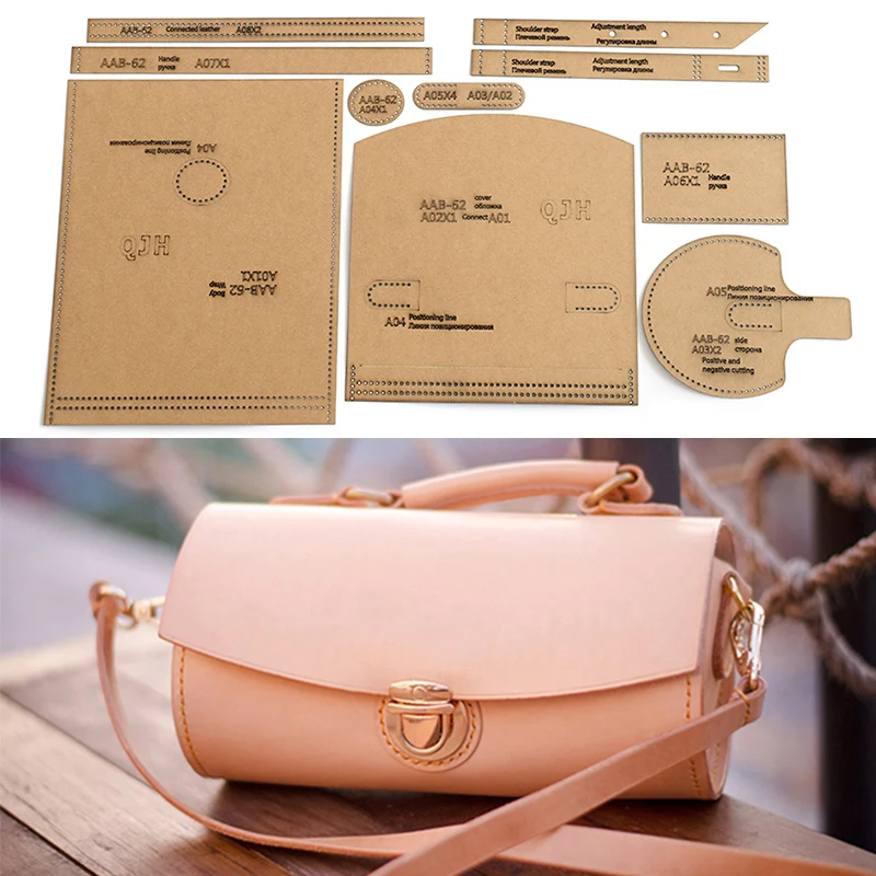 

1Set DIY Kraft Paper Template New Shoulder Bag Crossbody Bag Bucket Bag Leather Craft Pattern DIY Stencil Sewing Pattern 19*9.5