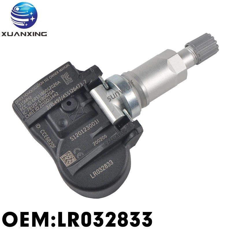 LR032833 Tire Pressure Sensor Monitoring System TPMS 315Mhz For Jaguar F Type XJ KX Rang Rover Sport LR4 T122780001C