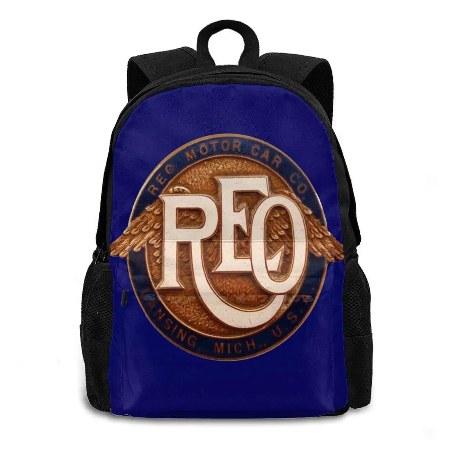 Reo Motor Large Capacity School Backpack Laptop Bags Reo Motor Cart Automobile Lansing Usa