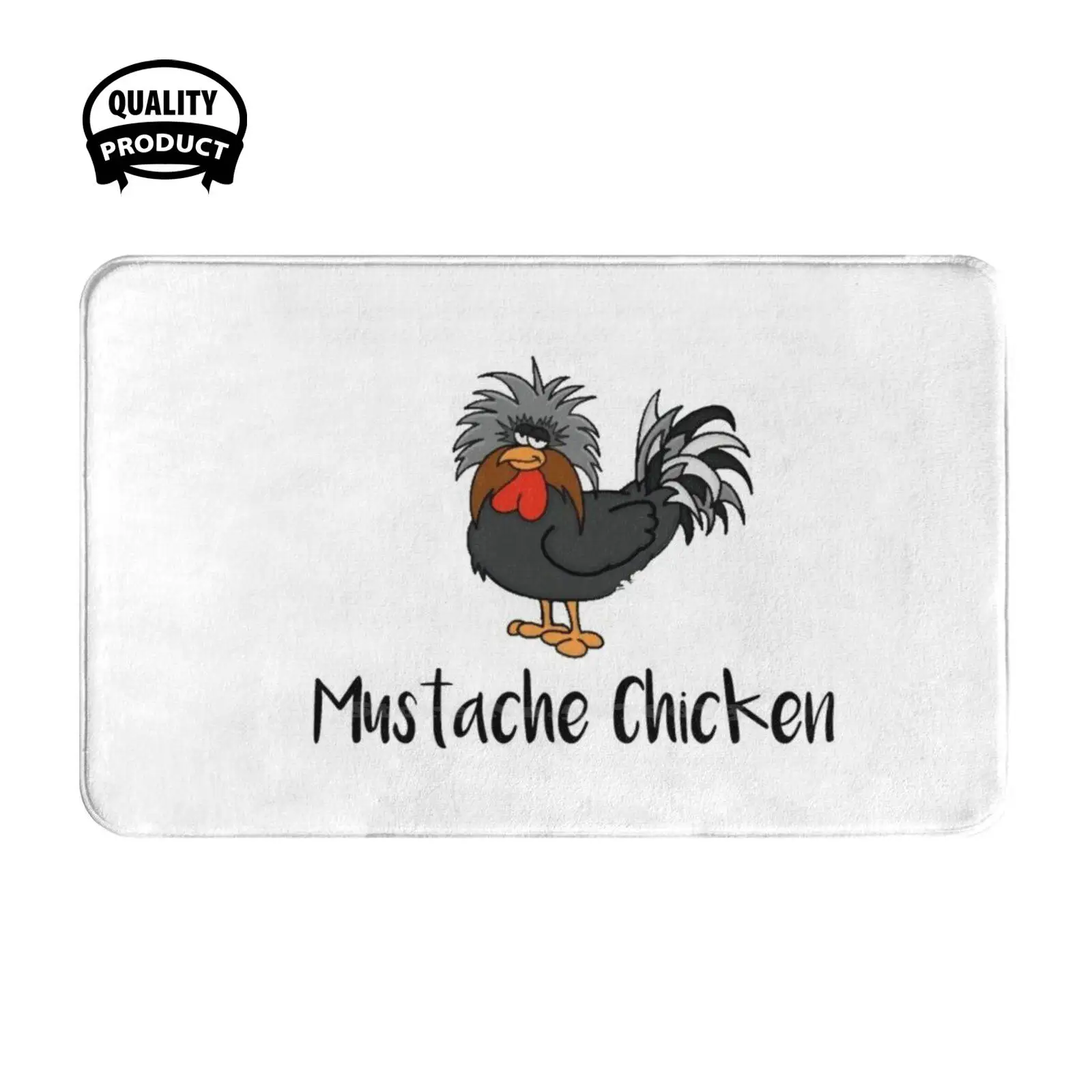 Mustache Chicken Soft Cushion Home Carpet Door Mat Car Rug Hipster Facial Hair Beardedmen Moustaches Movember Moustache Stash