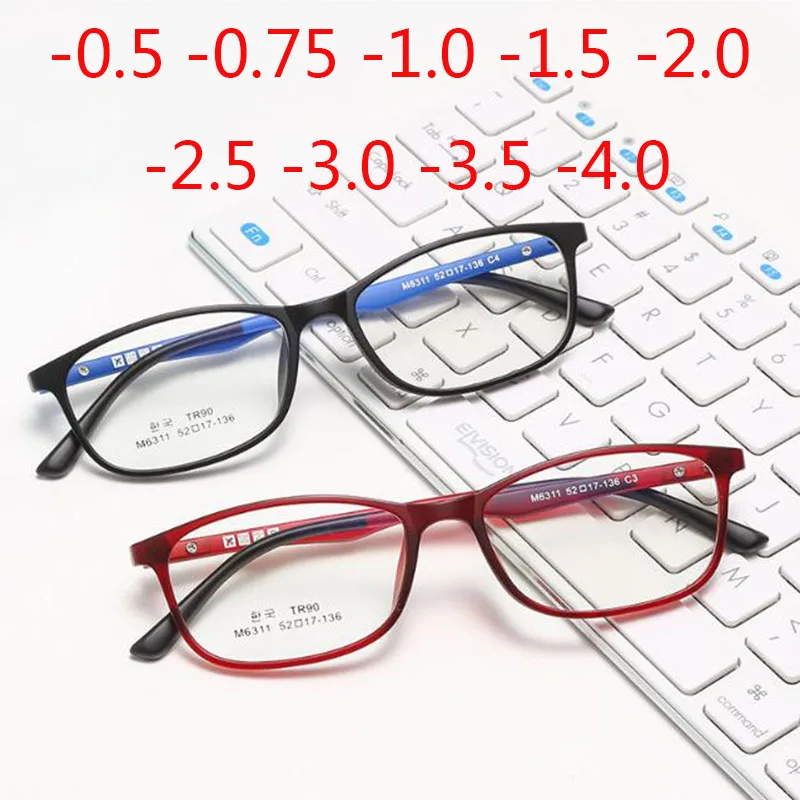 Candy colors Square Frame Teens Boy Girls Prescription 8-14 years AntiBlue Light Glasses -0.5 -0.75 -1.0 -1.5 -2.0 -3.0 -4.0