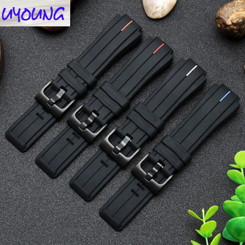 New Stype Silicone Watch Band Compatible for Timex Days of the Tide T2N720 T2N721 TW2T76300 24*16mm Convex Sports Watch Band image 5