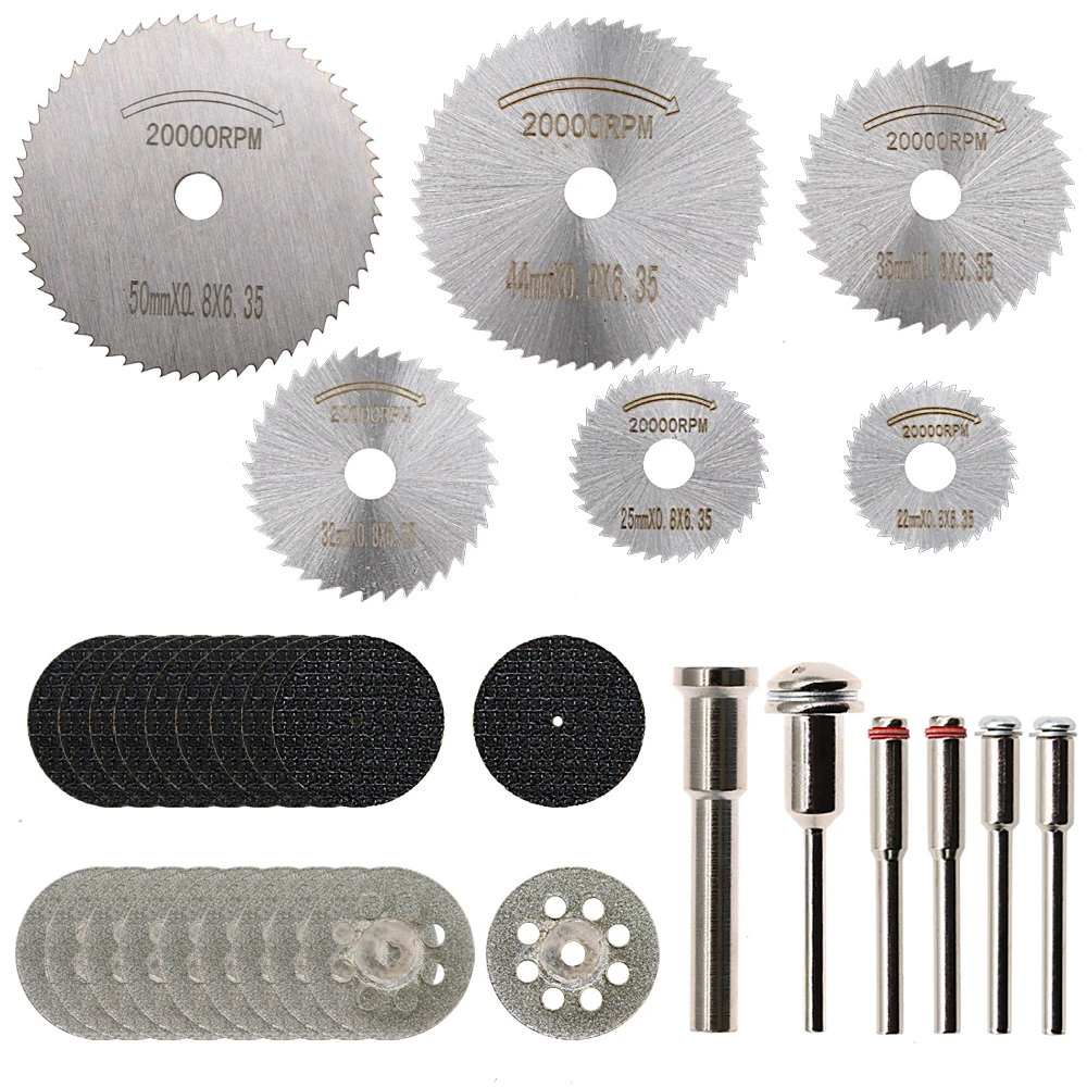 

30/32 Pcs HSS Circular Saw Blades Wood Cutting Disc Woodworking Diamond Metal Drill Rotary Cutting Tool Power Tools Accessories