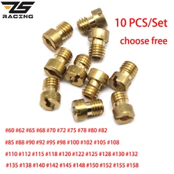 ZS Racing 10pcs/set Main Jet For Keihin FCR OKO KOSO PE PWK Carburetor Hexagon Motorcycle Main injector nozzle