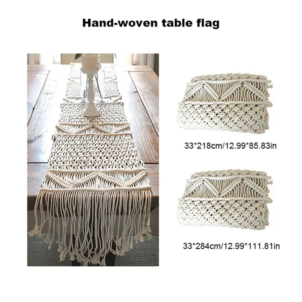 Corredor de mesa boêmio mesa artesanal cama tapeçaria mão-tecido macrame corredor de mesa com borlas festa de casamento decoração de casa