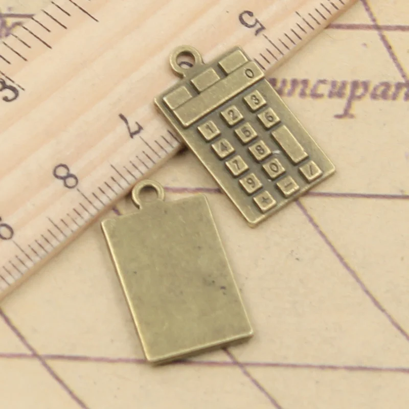 10pcs Charms Calculator Counter 23x13mm Tibetan Bronze Silver Color Pendants Antique Jewelry Making DIY Handmade Craft