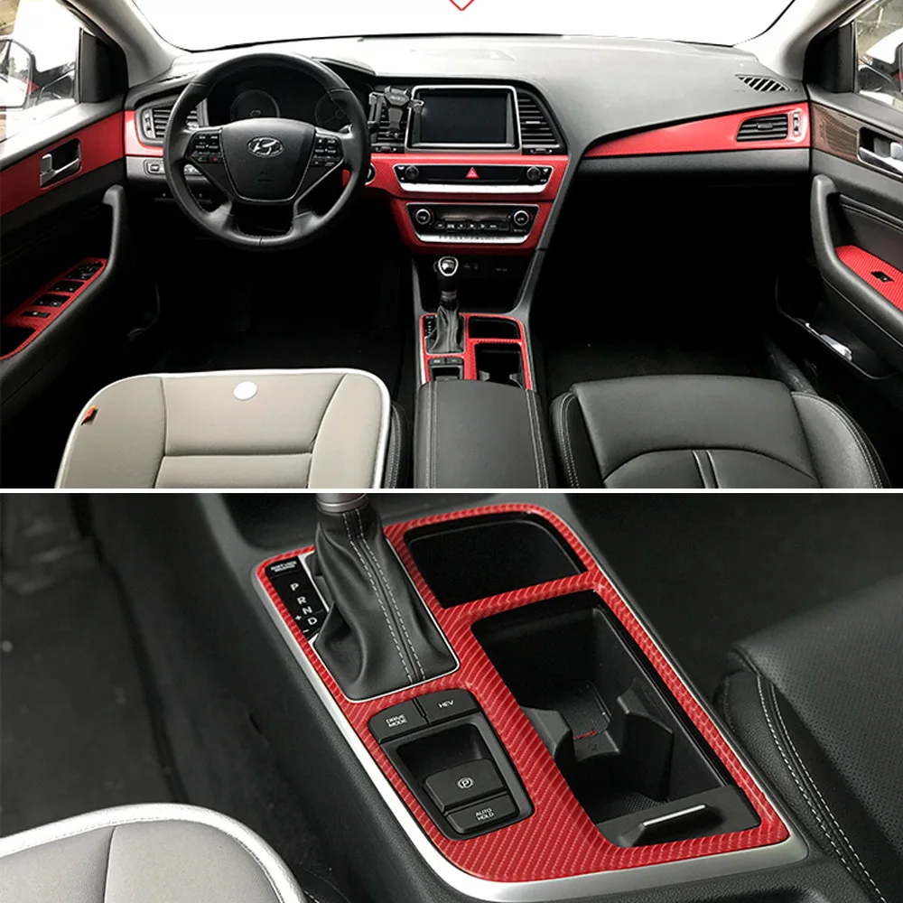 

Car-Styling 3D 5D Carbon Fiber Car Interior Center Console Color Change Molding Sticker Decals For Hyundai sonata 9 2018-2019