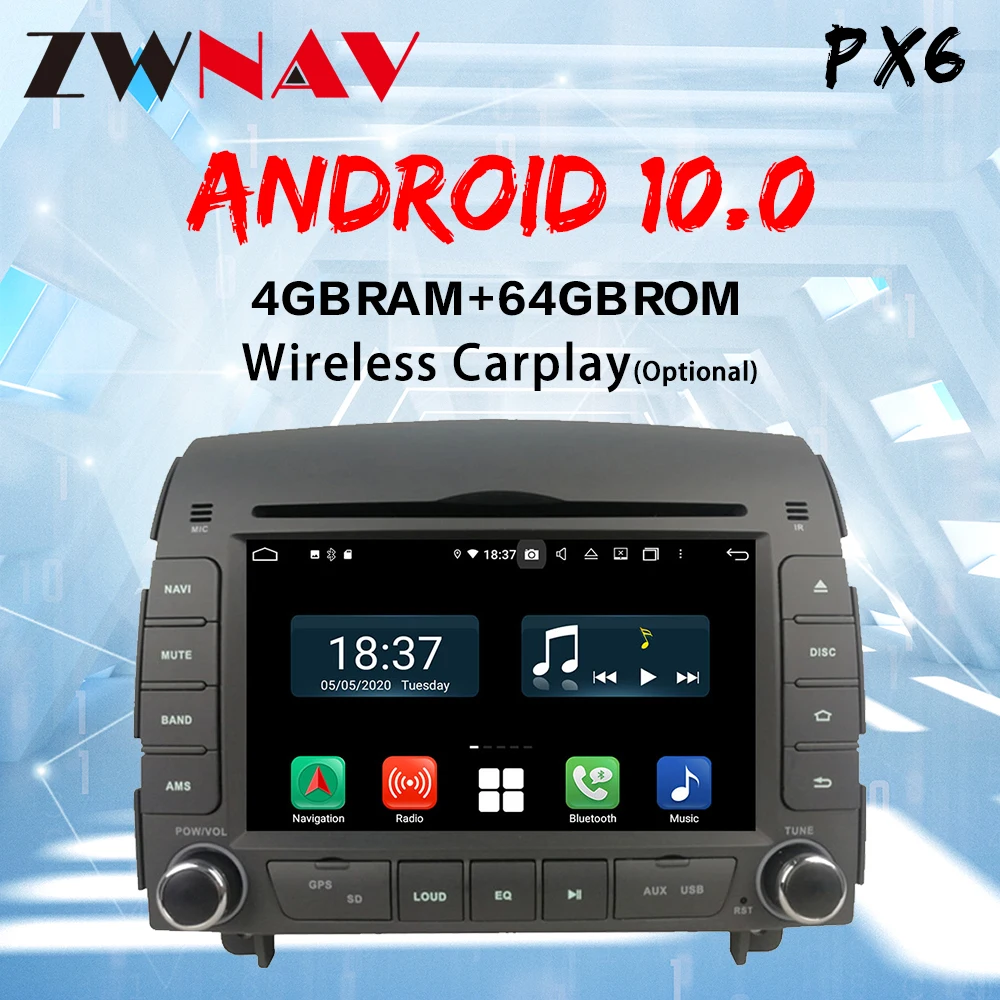 carplay Android 10 screen multimedia player For HYUNDAI SONATA NF YU XIAN 2004+ GPS navigation Auto Audio Radio stereo head unit