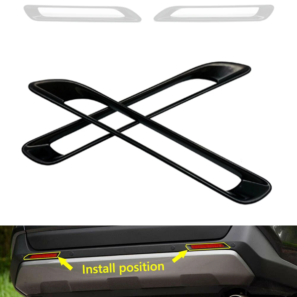 For Toyota RAV4 2019 2020 ABS Car Rear Fog Light Lamp Cover Trim Decoration Black 2Pcs