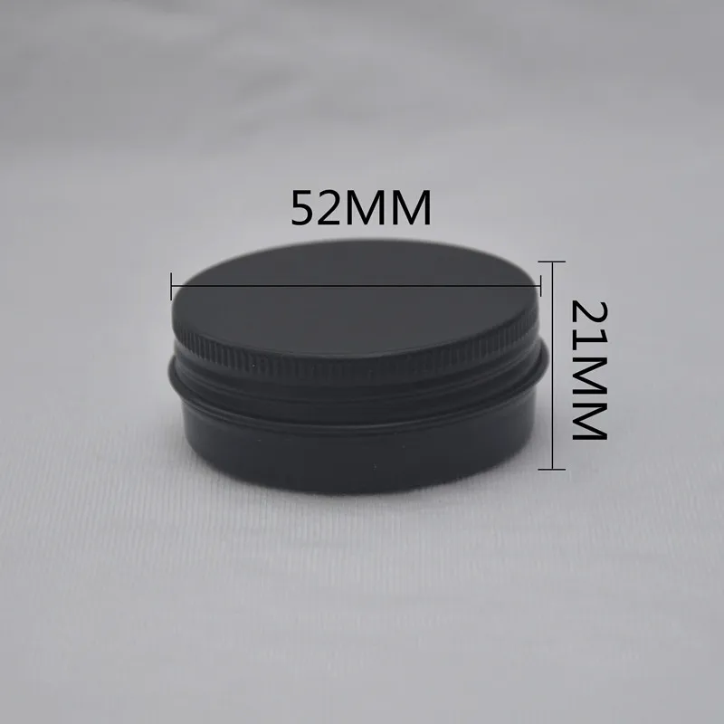 

50pcs 30g Matte Black Empty Aluminum Jars Refillable Cosmetic Bottle Ointment Cream Sample Packaging Containers Screw Cap