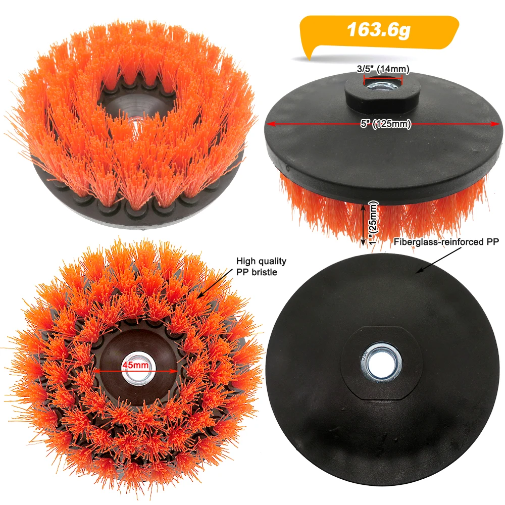 1Pcs 5Inch Power Scrubber Brush Electric Drill Cleaning Hollow M14 Thread for Carpets, Kitchens and Bathrooms