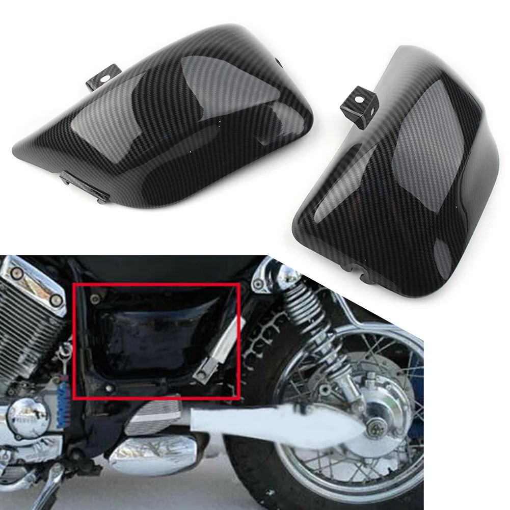 Carbon Fiber ABS Motorcycle Fairing Side Battery Cover Guard Left+Right 2Pcs for Yamaha Virago 400 500 535 XV400 XV500 XV535