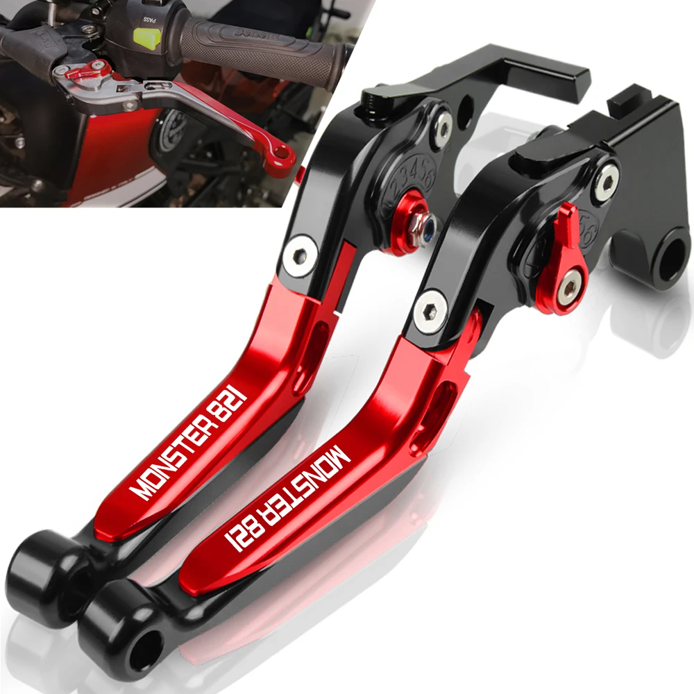 

Motorcycle handbrake Folding Extendable CNC Moto Adjustable Clutch Brake Levers For ducati 821 MONSTER Dark 2014 2015 2016 2017