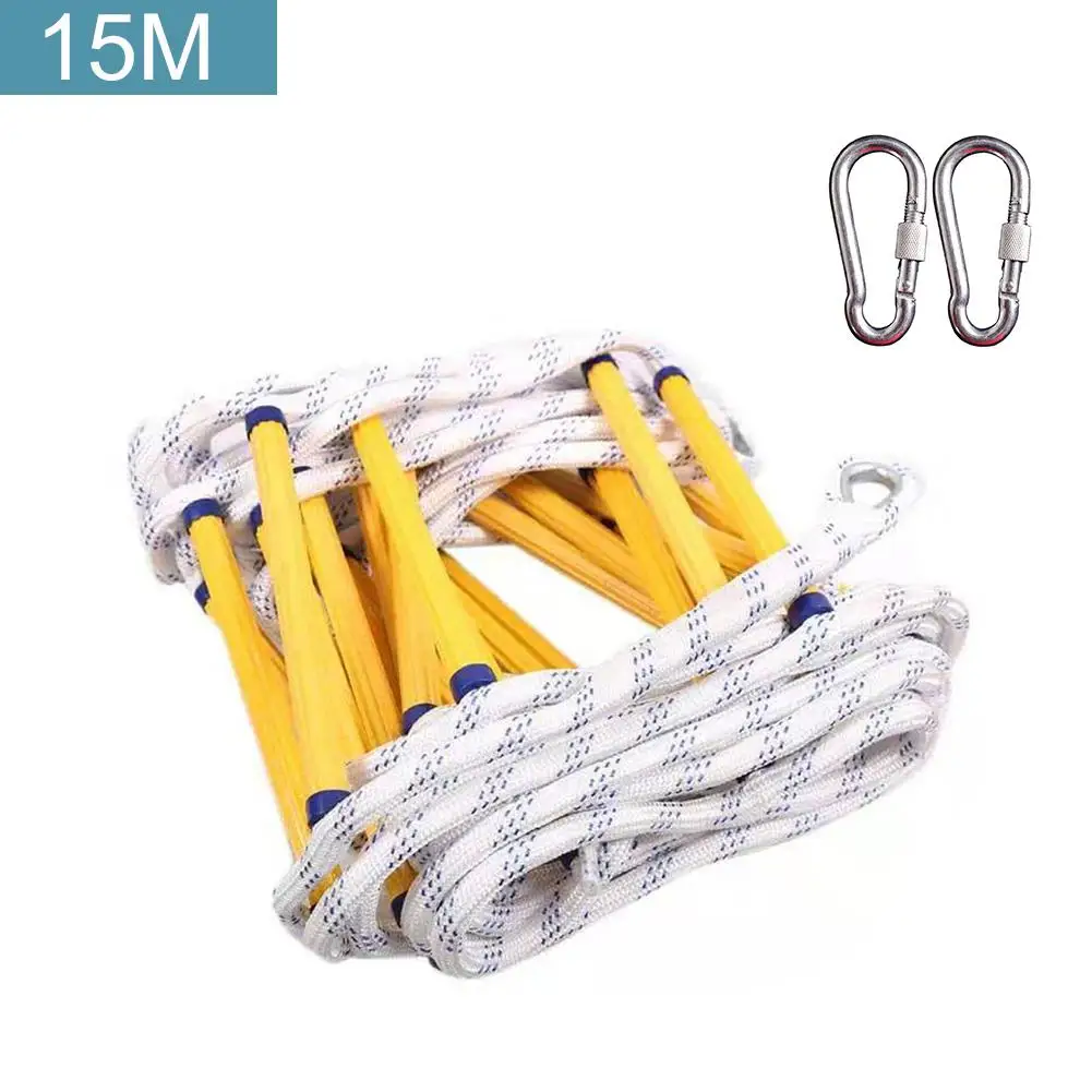 3M/5M/8M/10M/15M Fire Escape Ladder Anti-skid Rescue Rope Emergency Work Safety Response Self-rescue Lifesaving Rock Climbing