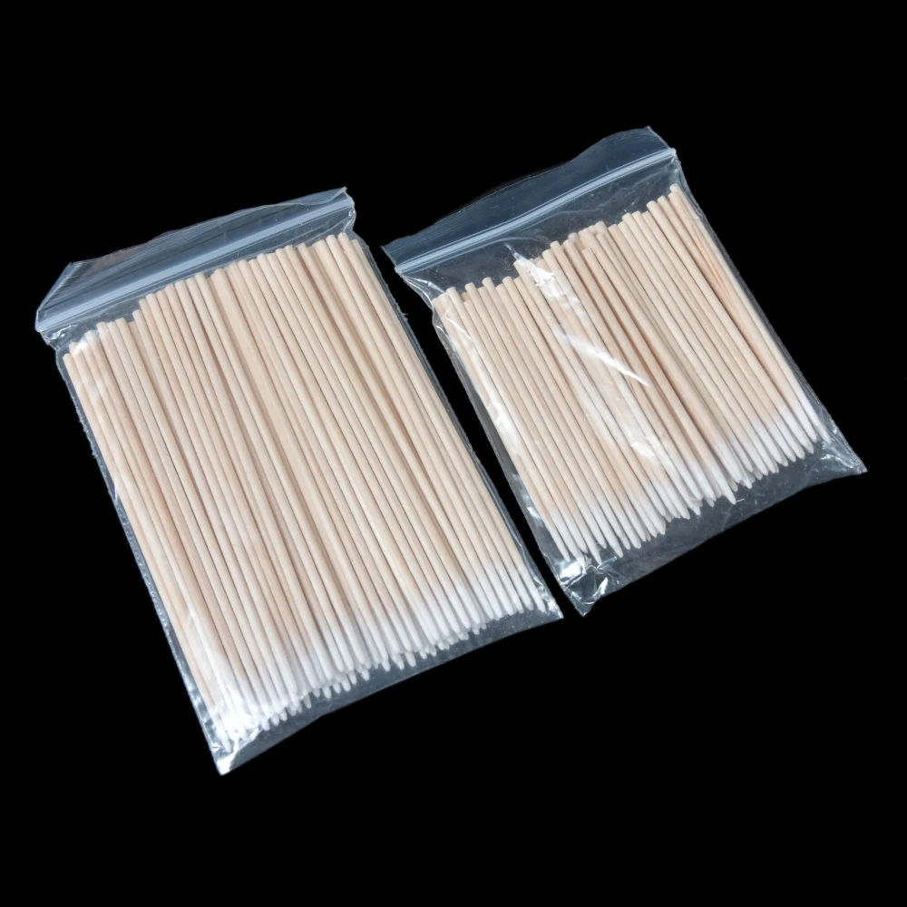 100/300Pcs Wood Cotton Swab Manicure Clean Sticks Buds Tip Wood Cotton Head Swab Manicure Detail Corrector Nail Tools