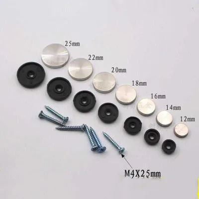 100pcs / lot 12mm-25mm diameter stainless steel screw cover cover mirror decorative display mirror