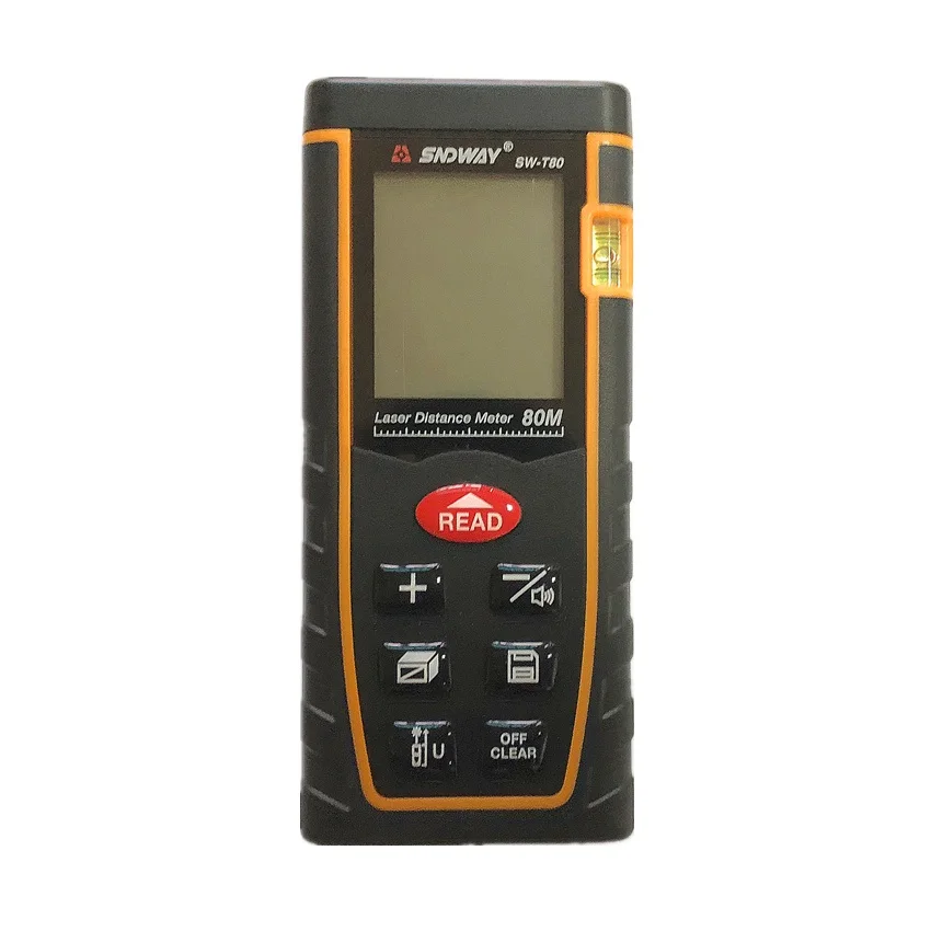 Laser Distance Meter SW-T80 80m 262ft Laser Bubble Level Range Finder Building Measure Tape Tester Tools Infrared Rangefinder