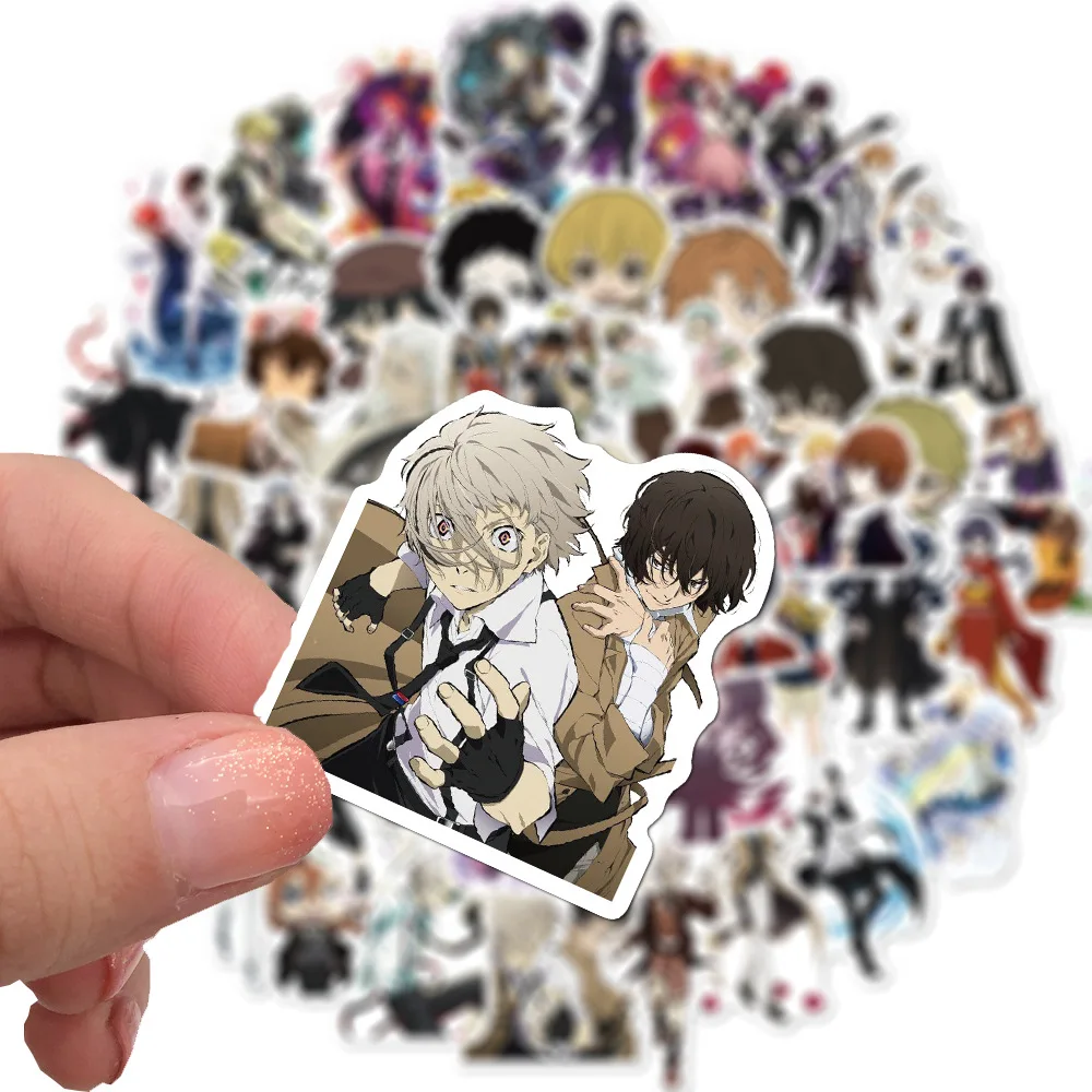 Pegatinas de Anime Bungou Stray Dogs para niños, calcomanía japonesa para portátil, monopatín, Maleta, equipaje, dibujos animados, regalos, juguetes, 10, 30, 50 piezas