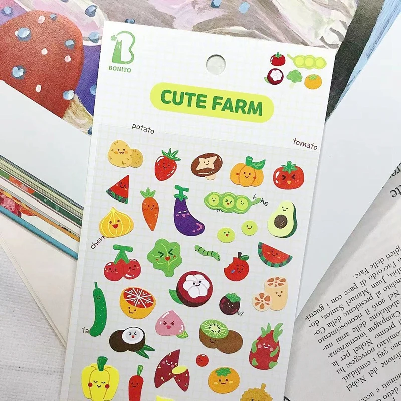 Summer Time Korea Stickers Cute Bear Collage Material Scrapbooking Accessories Journal Diary Sticker Phone Stationery Decoration