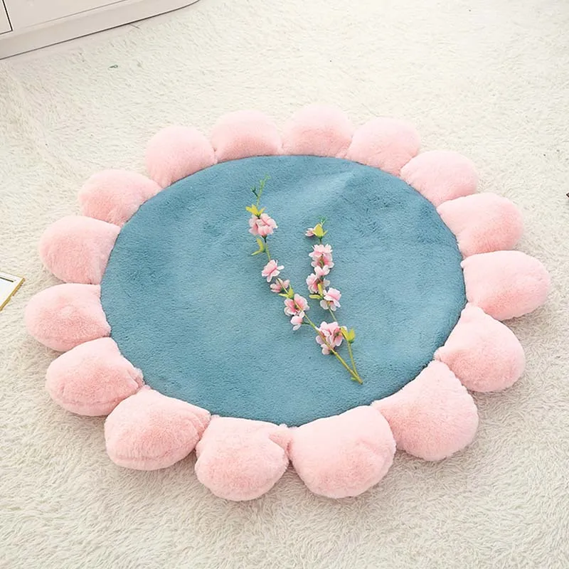 

Kids Baby Room Decor Creeping Mat Cat Bed Mats Flower Shape Cushions Floor Mat For Reading Office Play Household Carpet decorate