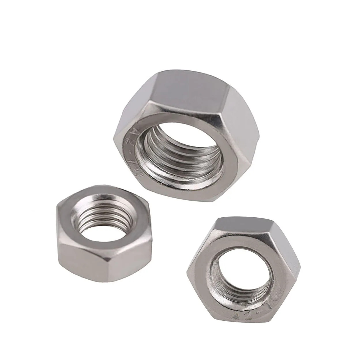 2-50pcs A2 304 Stainless Steel Hexagon Left Hand Thread Full Nuts Hex Reverse Nuts M4 M5 M6 M8 M10 M12 M14 M16 M18 M20
