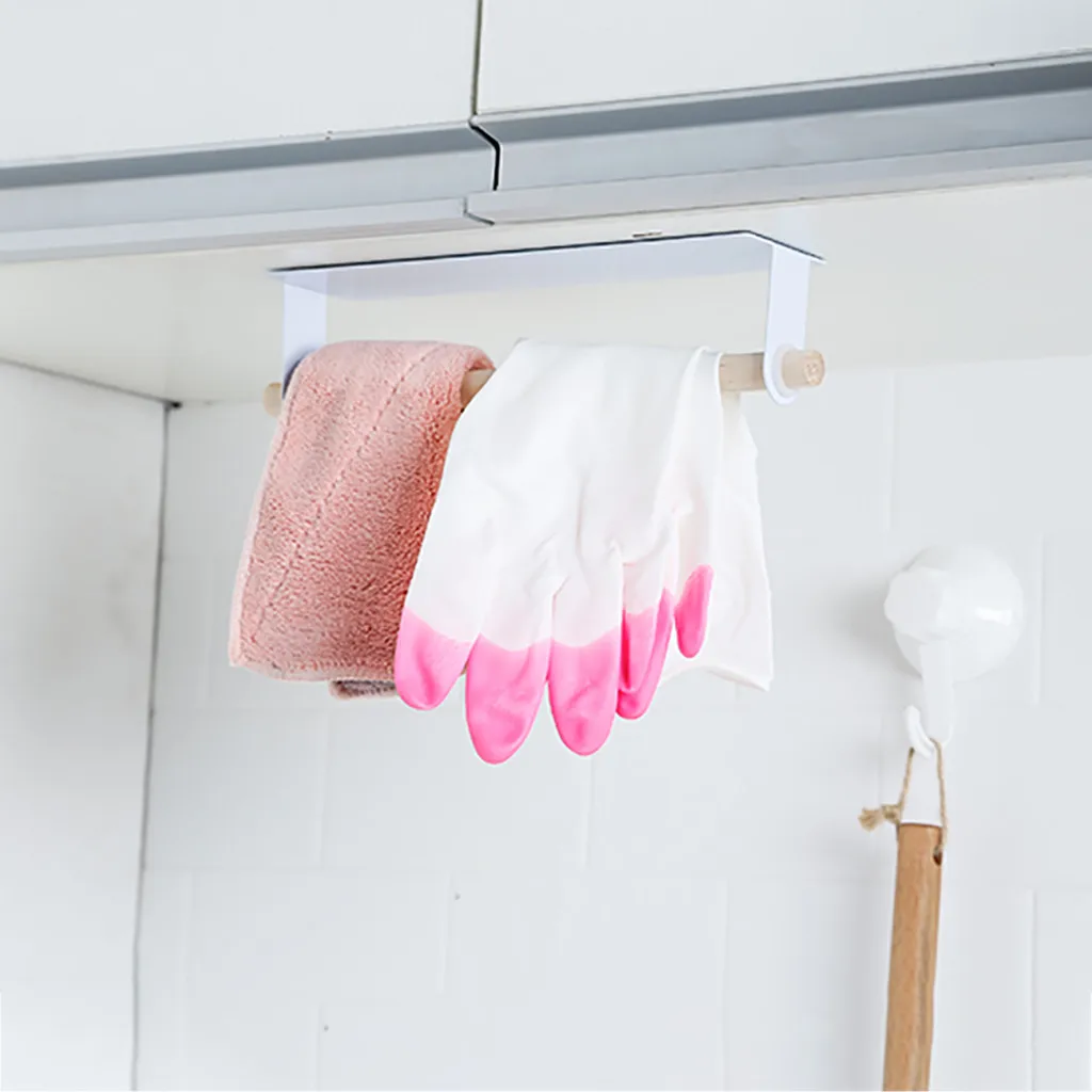 Kitchen Paper Towel Holder Self-adhesive Accessories Under Cabinet Roll Rack Tissue Hanger Storage Rack For Bathroom Toilet #TD