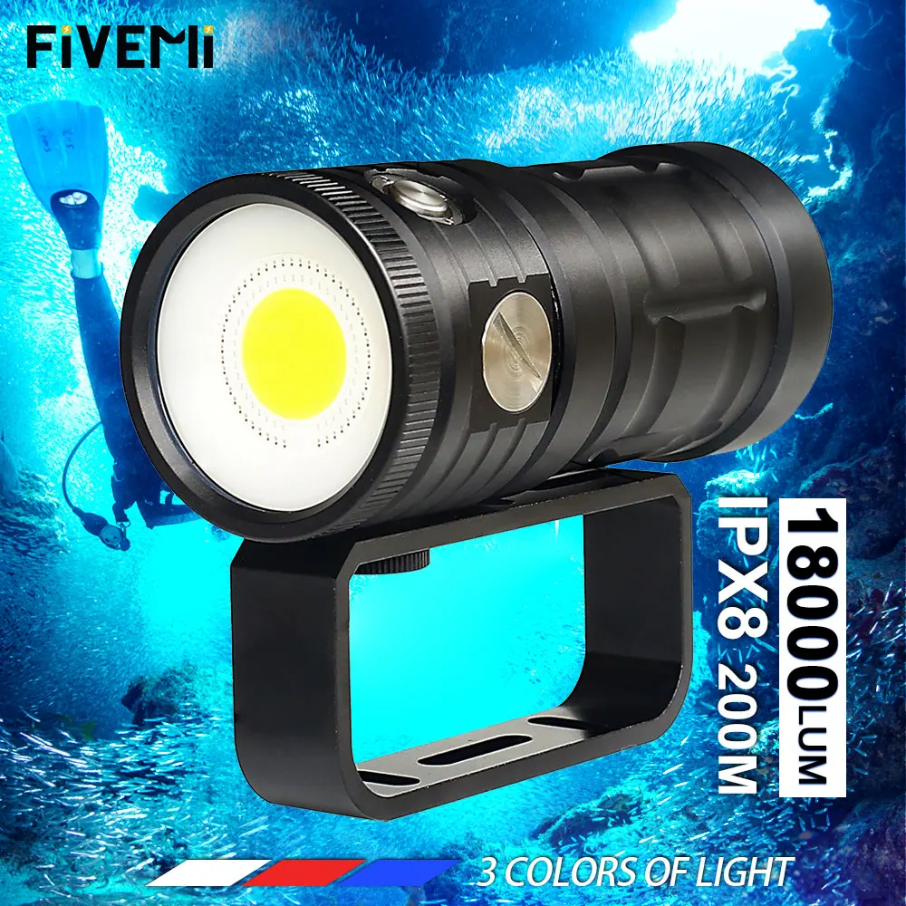 mergulho subaquatico tocha lanterna lampada fotografia profissional cob led ipx8 camera video fill light lanterna 100m 01